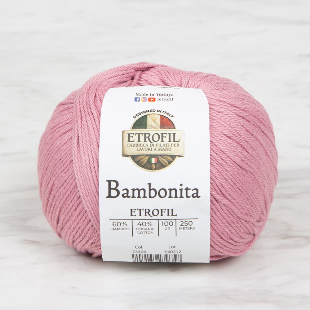 Etrofil Bambonita Pembe El Örgü İpi - 73406